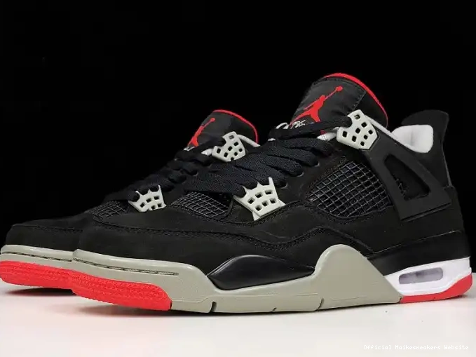 Official Maikesneakers 4 RETRO BLACK CEMENT JORDAN 308497-060 0516